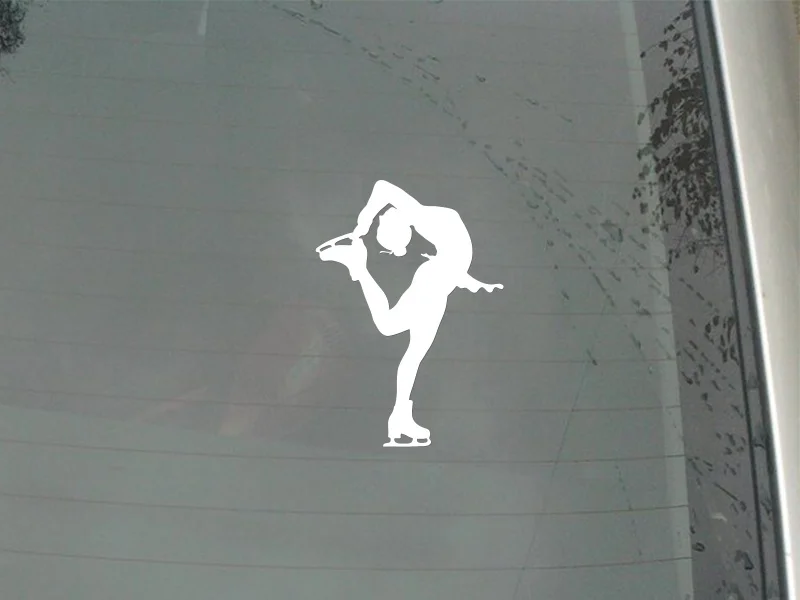 Young Woman Hand Crossed The Top Of Head For Figure Skiing Car Stickers Rear Windshield Art Decal FA453 | Автомобили и мотоциклы
