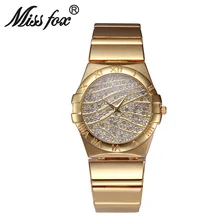 Miss Fox Female Watches Women Wrist Luxury Hot Ladies Watch Gold With Stones Famous Brands With Logo Fashion Casual Watches