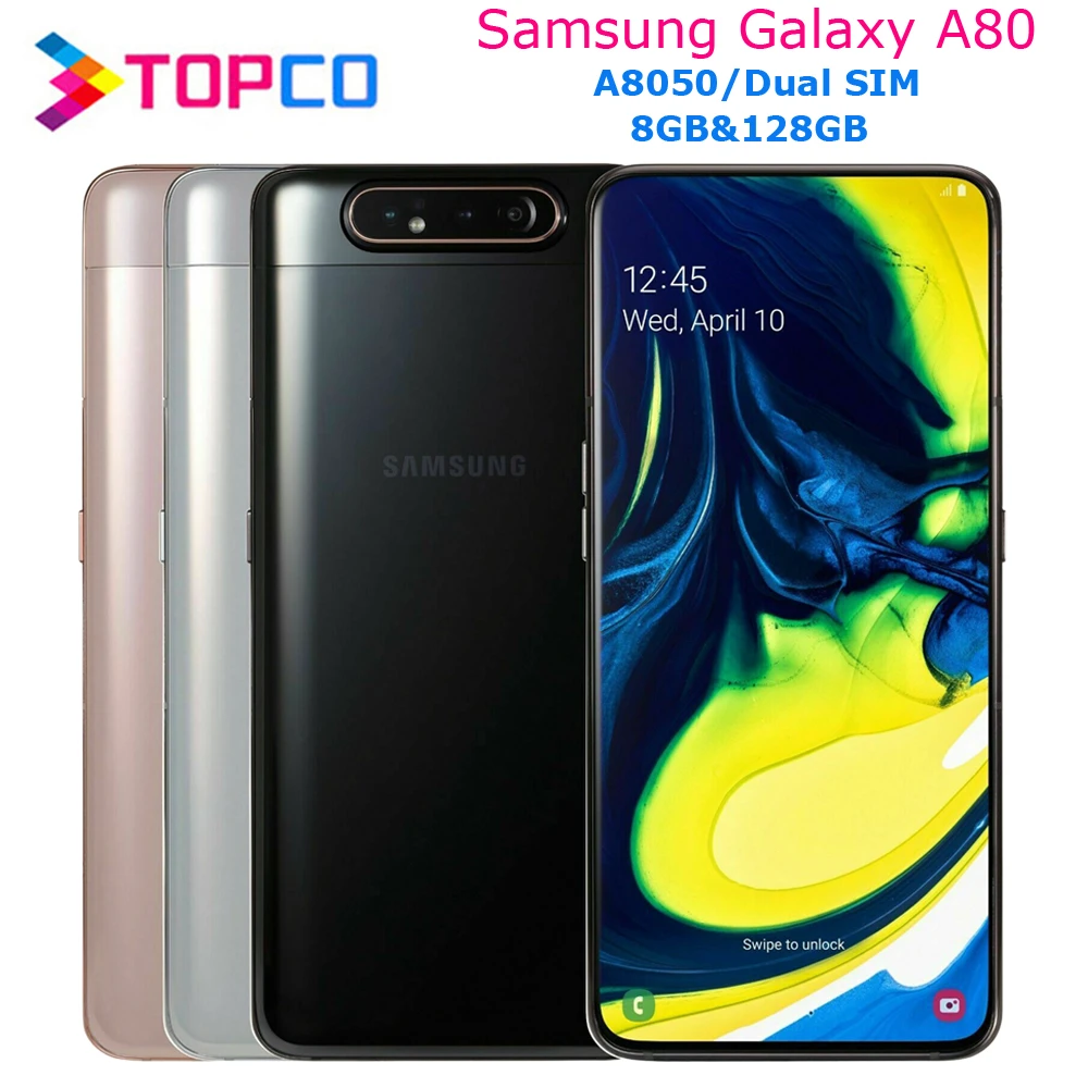 Мобильный телефон Samsung Galaxy A80 A8050 4G Android Восьмиядерный процессор 6 7 дюйма две SIM