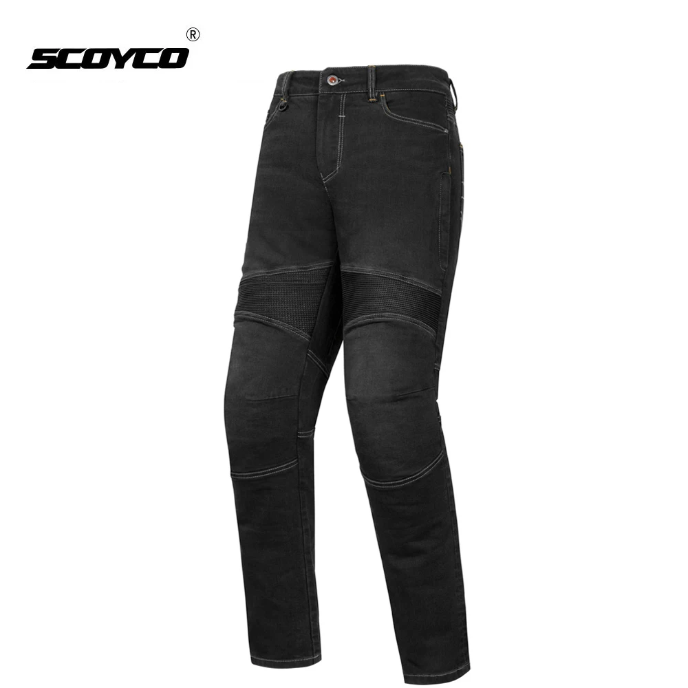 Мотоциклетные брюки SCOYCO мужские джинсовые штаны для мотокросса езды на