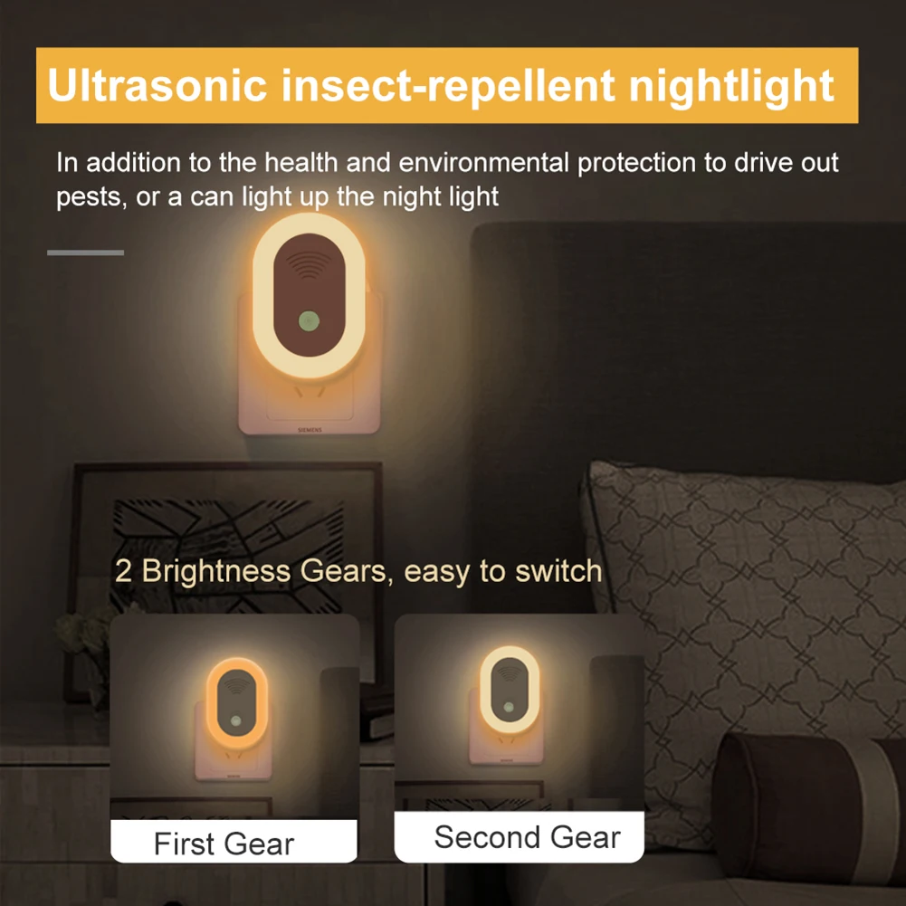 

New Anti Mosquito Killer Insect Ultrasonic Repeller Mouse Repeller Device Night Light Electronic Fly Mite Bed Bug Killer