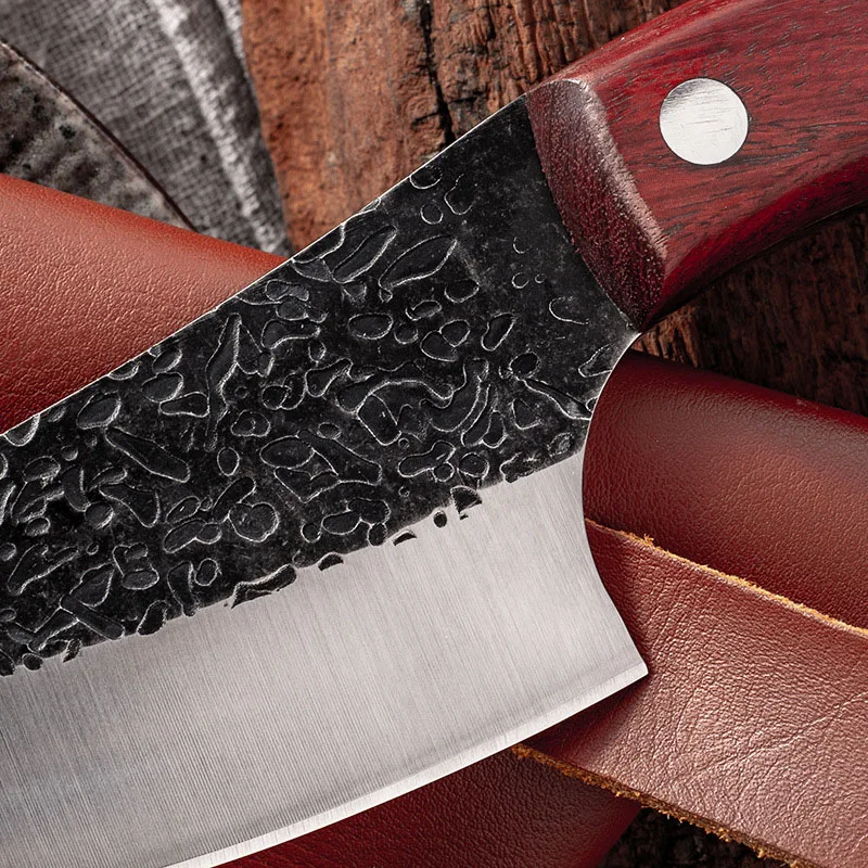 Damask ножи для обвалки 5 дюйма сербский нож с кожаным ножом ручной работы кованый