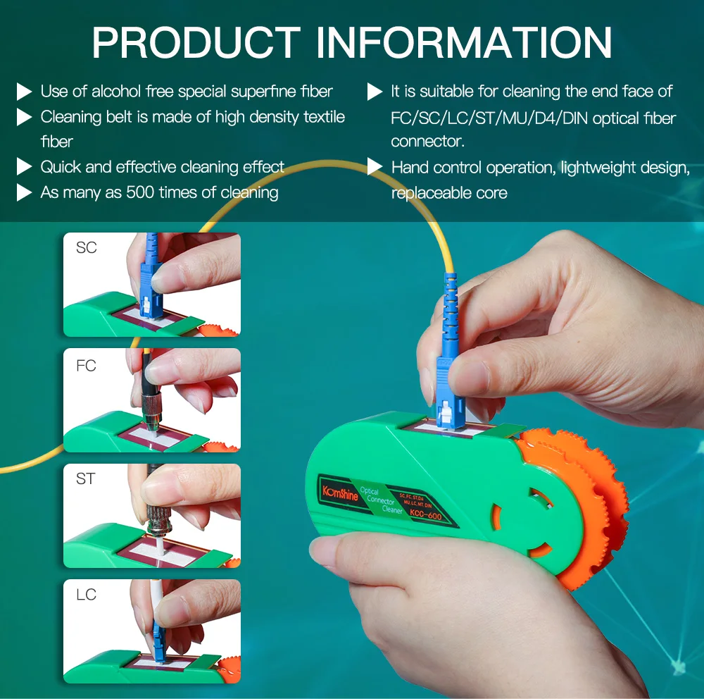 

5 Pcs/Lot Fiber end face cleaning box fiber wiping tool pigtail cleaner cassette fiber cleaner