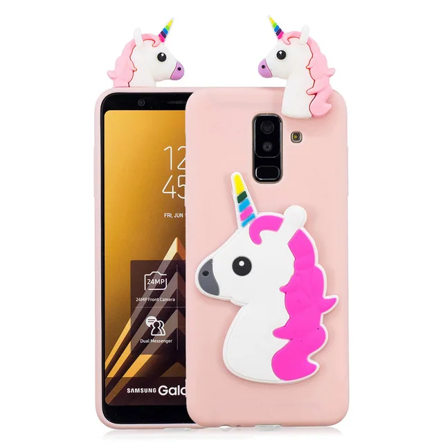 3D единорог панда Кот силиконовый чехол для Samsung A51 A71 A10 A10S A20 A20E A20S A30 A30S A40 A50 A50S A70 J4 J6
