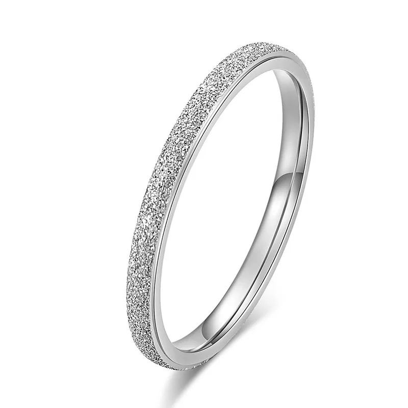 

1pc Rose gold frosted ring simple style female ring couple tail ring