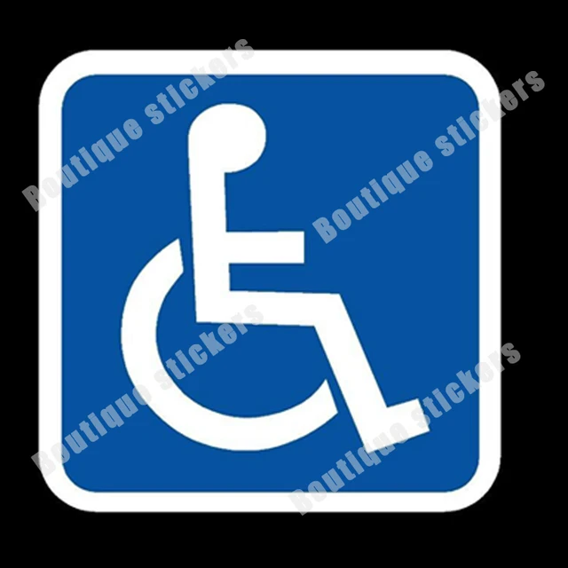 Disable cards. Disabled person sign.