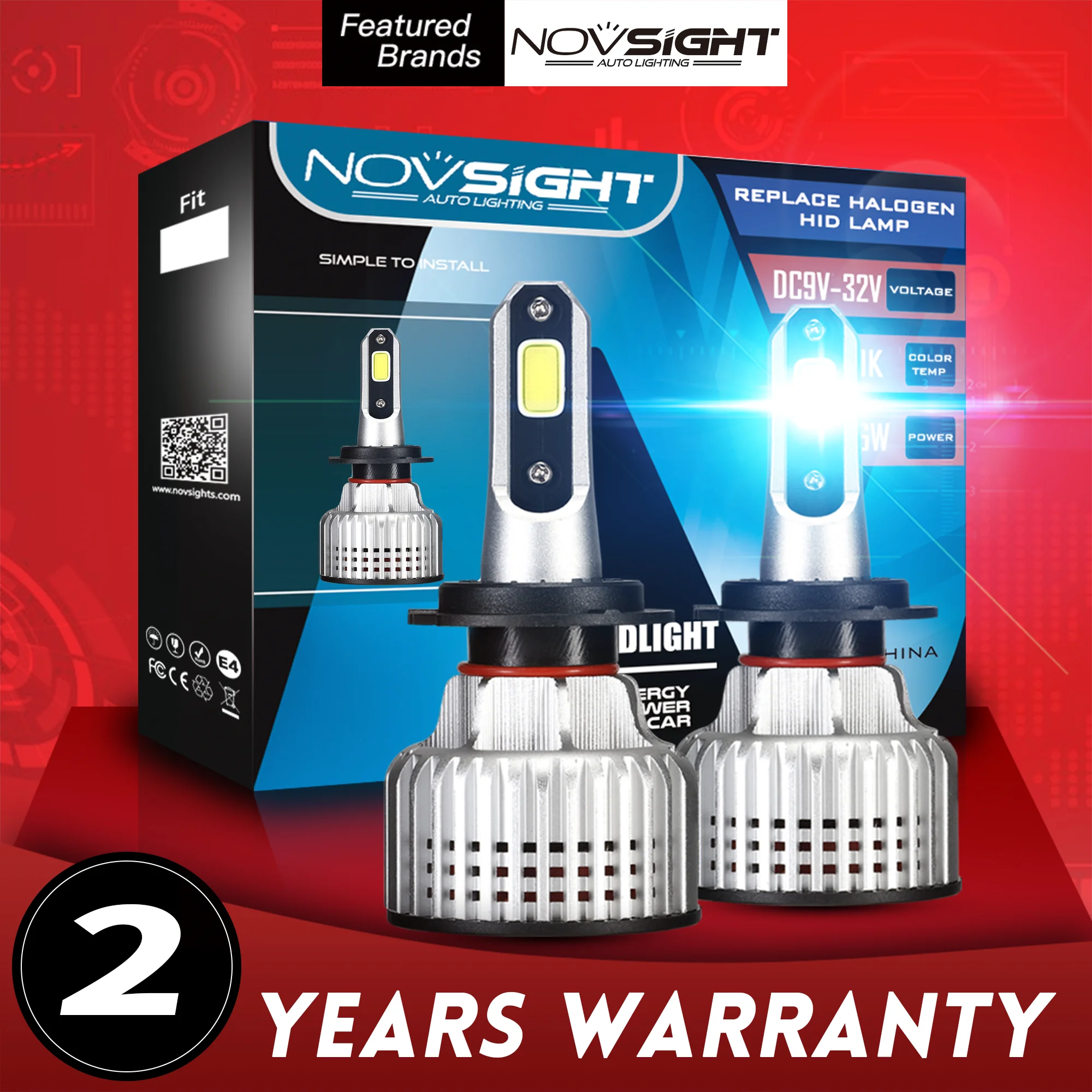 Светодиодсветодиодный лампы NOVSIGHT H7 LED H4 для дальнего и ближнего света