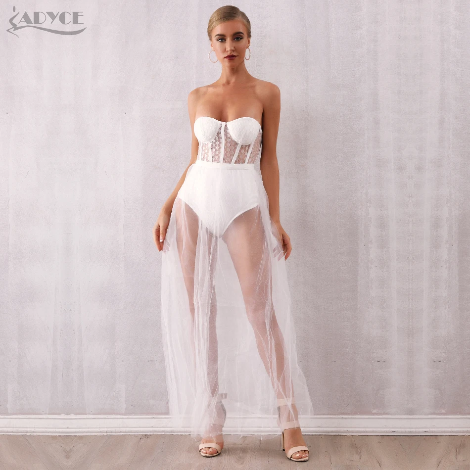 Adyce летнее женское белое Бандажное платье Vestido 2019 сексуальное без рукавов
