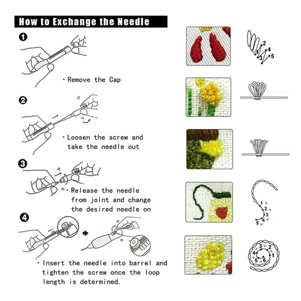 136 шт. Набор для вышивания узоров разноцветных нитей шитья вязания DIY Инструменты