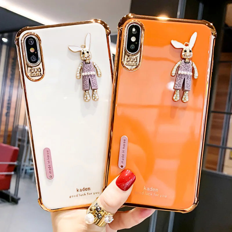 

ZUIDID Luxury Electroplated Diamond Rabbit Phone Case For IPhone 13 12 11 Pro Max Case For IPhone XS XR 6 7 8 Plus Case Cover