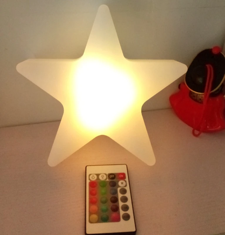 

L20*W20*H6cm Five Star LED Twinkle Night Light Illuminated 16 Color Changing Waterproof for Kids Room free shipping 1pc
