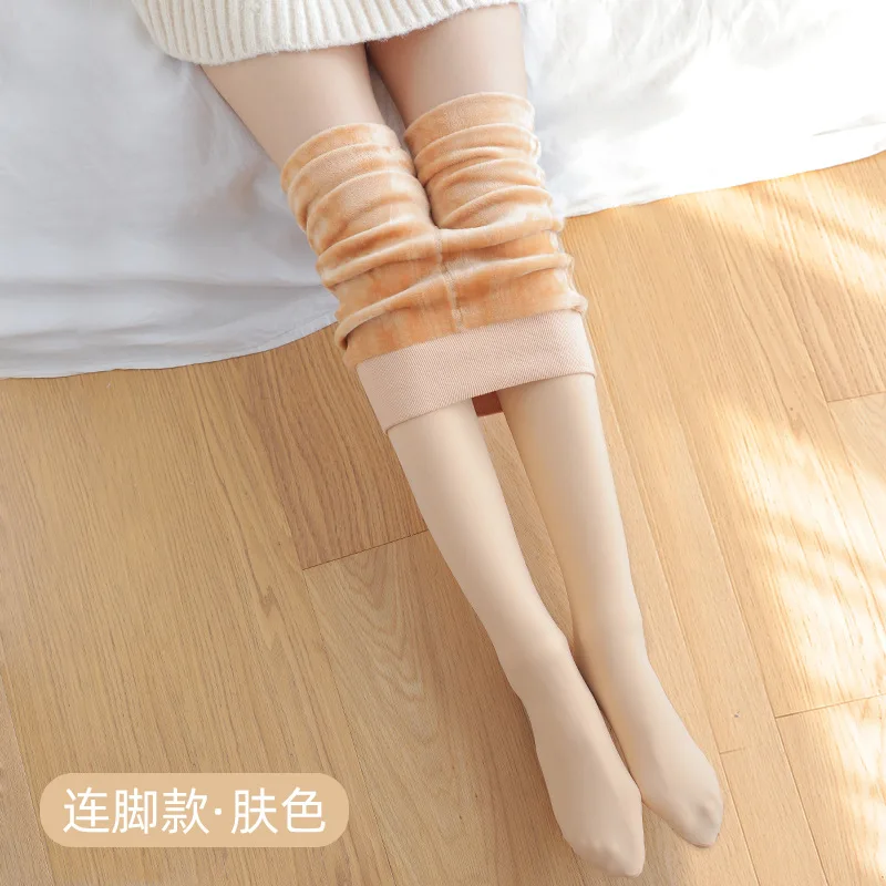 Women's sexy pantyhose warm winter skin super soft plush thickened Leggings high waist high elastic female's bare leg stockings