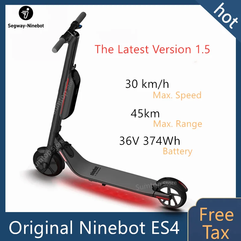 Новейший черный электрический скутер Ninebot KickScooter ES4 V1.5 Электрический гироскутер