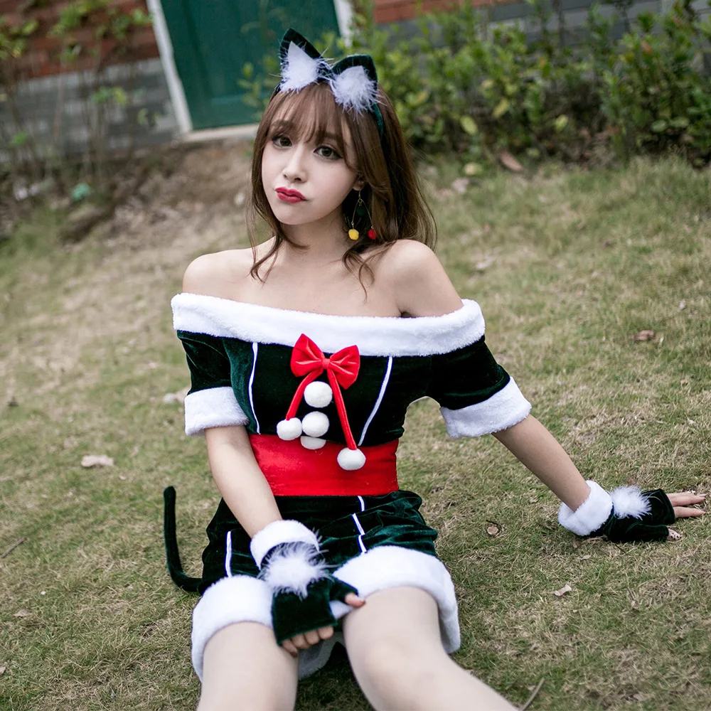 Рождественский костюм экспорт японская Снежинка в горошек рождественское