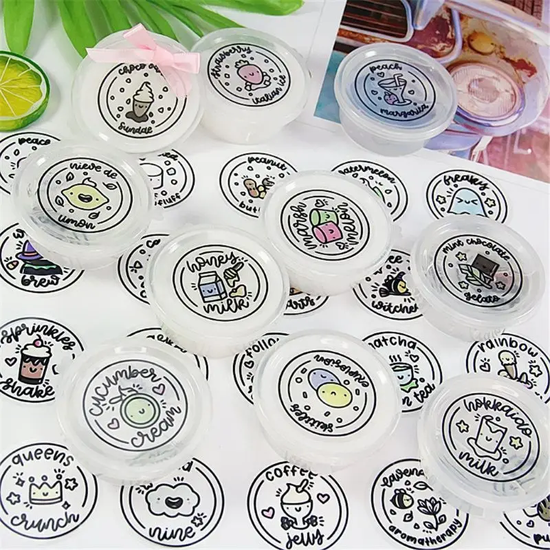 

Waterproof Round Slime Sticker Containers Sticker Storage Box Sticker Slime Supplies DIY Accessories Bottle Decoration L9CD