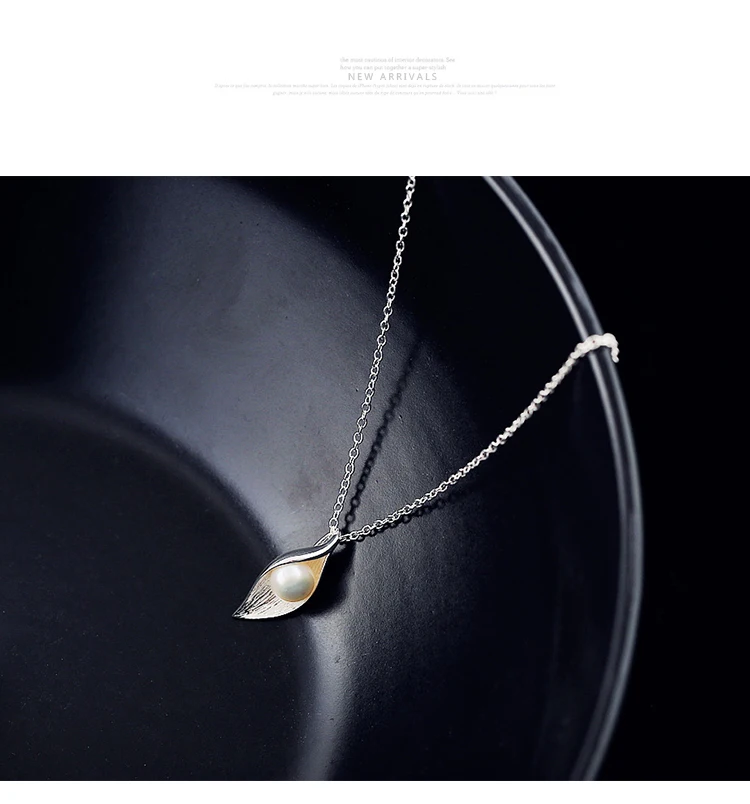 Ожерелья и кулоны в виде листьев из стерлингового серебра 925 пробы для женщин