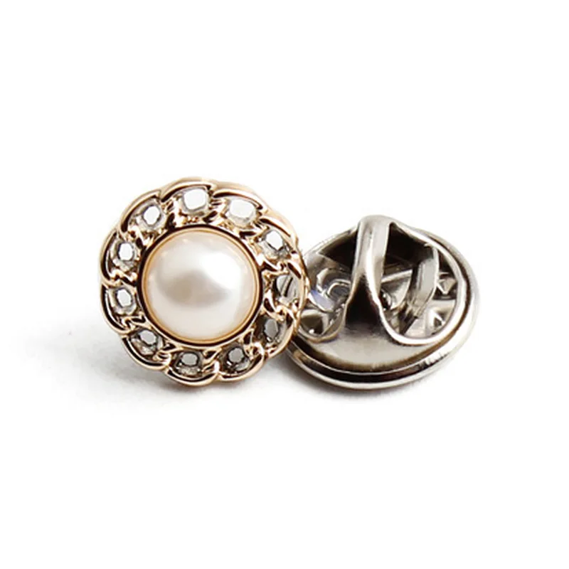 10pcs Button Brooch Set Imitation Pearl Rhinestones Pin Coat Clothes Accessories Gift Prevent Exposure Brooches For Women | Украшения и