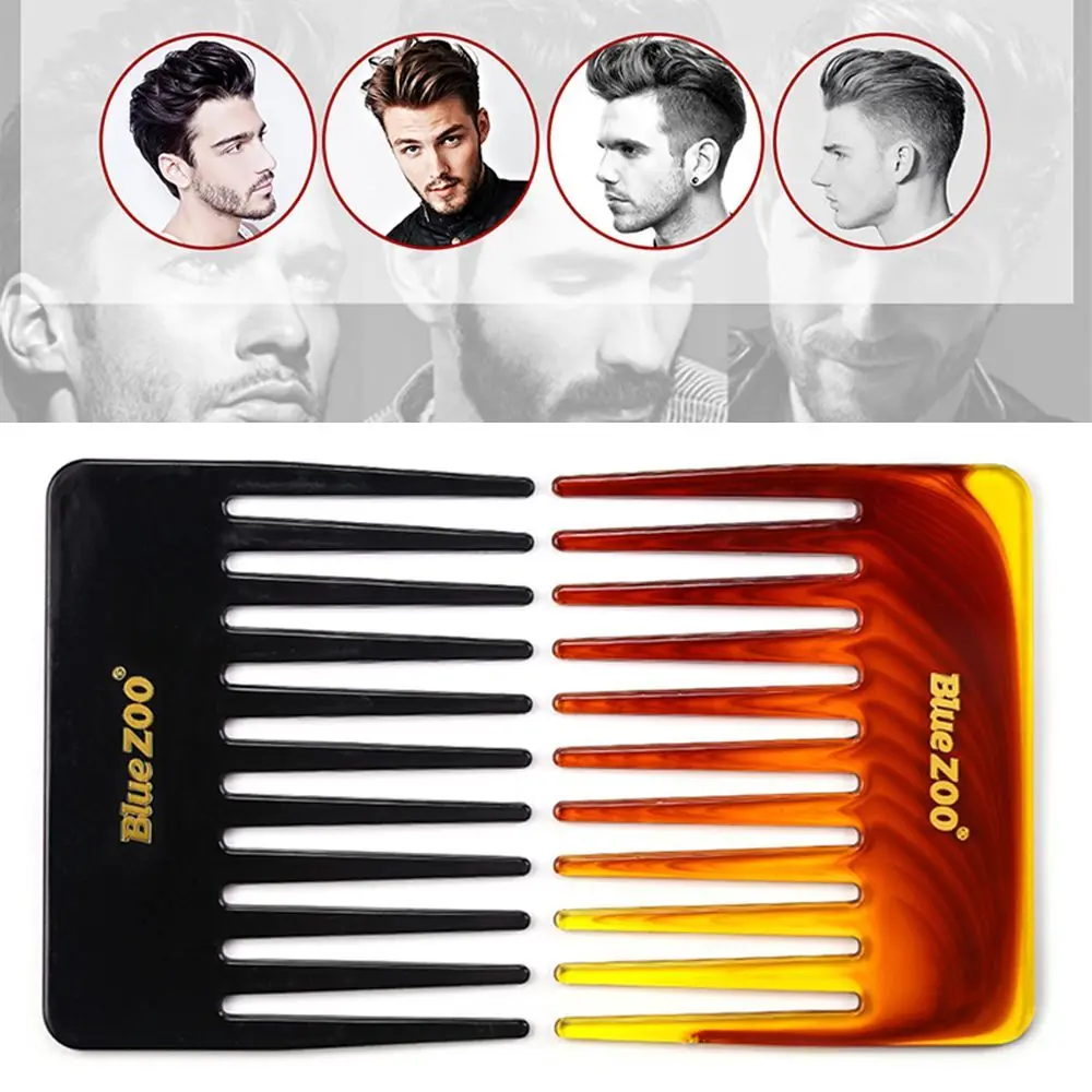 

2PCS Plastic Hairdressing Anti-static Professional Wide Tooth Comb Salon Styling Tool Men's Hair Comb Hair Fork Brush