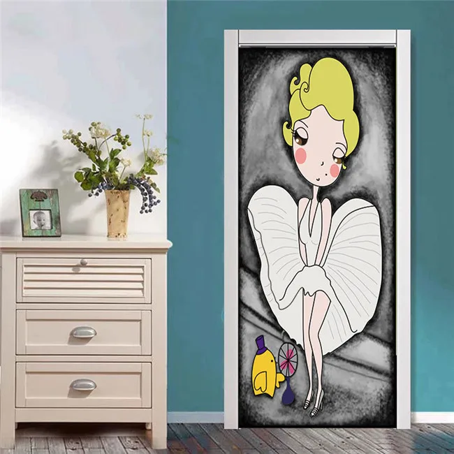 Креативные 3D наклейки на двери сделай сам домашний декор самоклеящиеся обои для