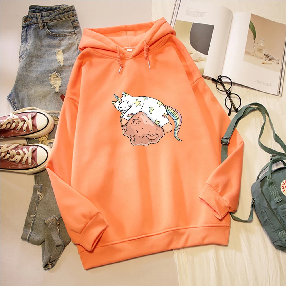 Autumn Animal Graphics Hoodies Streetwear Hoodies Women Sweatshirts Harajuku Hoodie Cute Cat Printed Loose Sweetshirts Womens