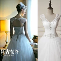 free shipping bandage dress beaded casamento vestido de noiva 2016 new fashionable cheap romantic wedding dress bridal gown