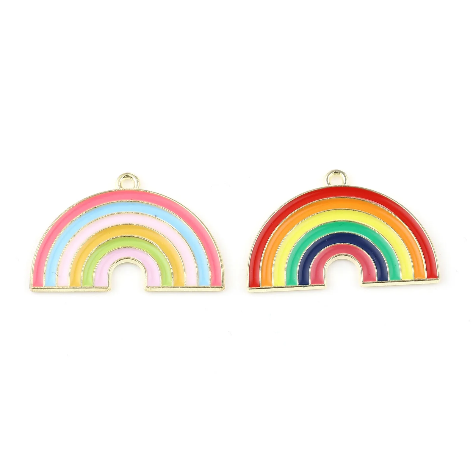 

10PCs Rainbow Pendants Charms For Jewelry Making Romantic Red Pink Weather Pendant For Bracelet DIY Findings 3.4cm x 1.8cm