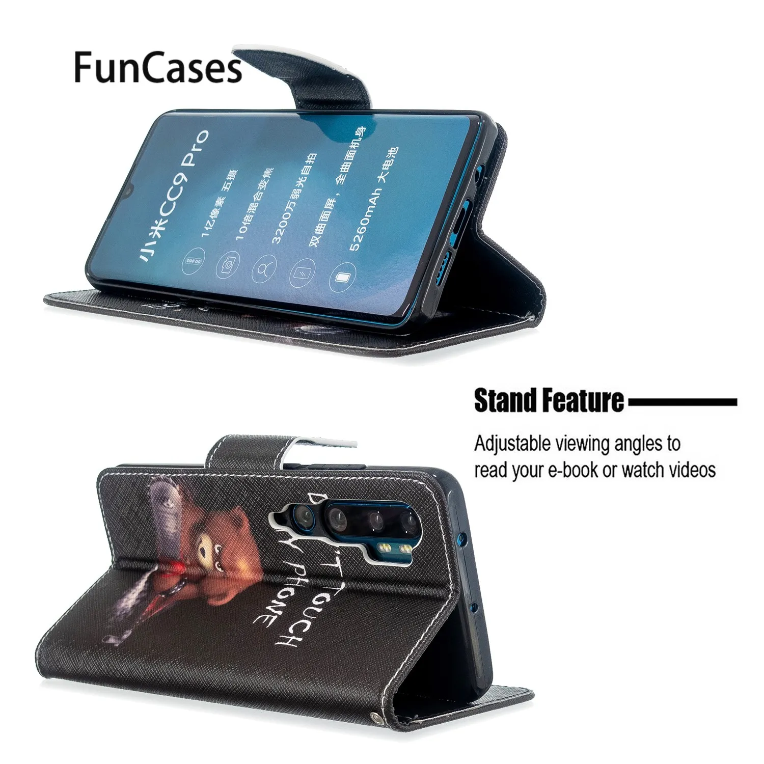 Чехол книжка с мультипликационным принтом для сотовых телефонов Xiao mi Note 10 чехол