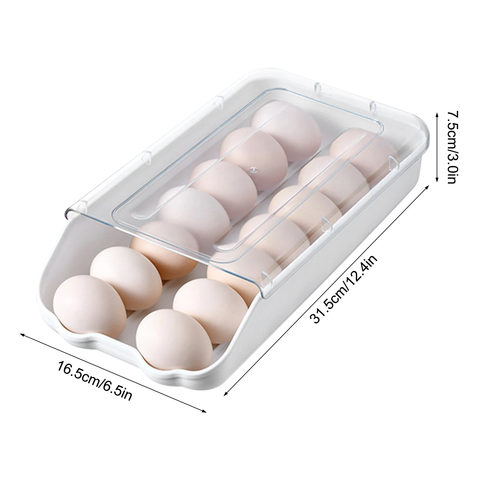 

Egg Holder Large Capacity Egg Storage Box Container For Fridge Egg Tray Containers Kitchen Utensils Fresh Preservation