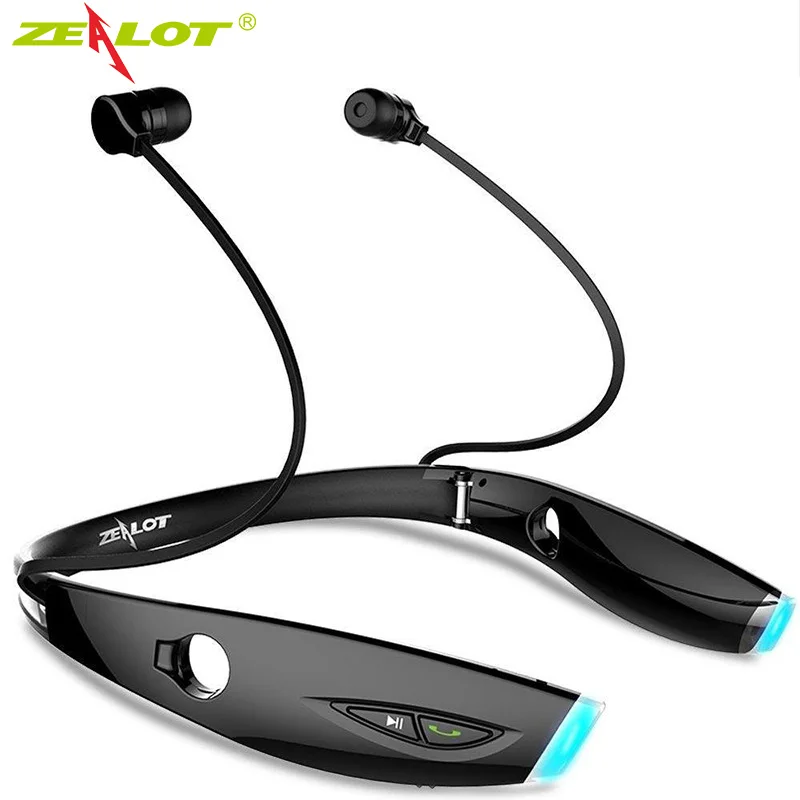 

ZEALOT H1 Senza Fili Cuffie di Sport Impermeabile Pieghevole Auricolare Bluetooth Portatile Con Microfono di Usura del Collo