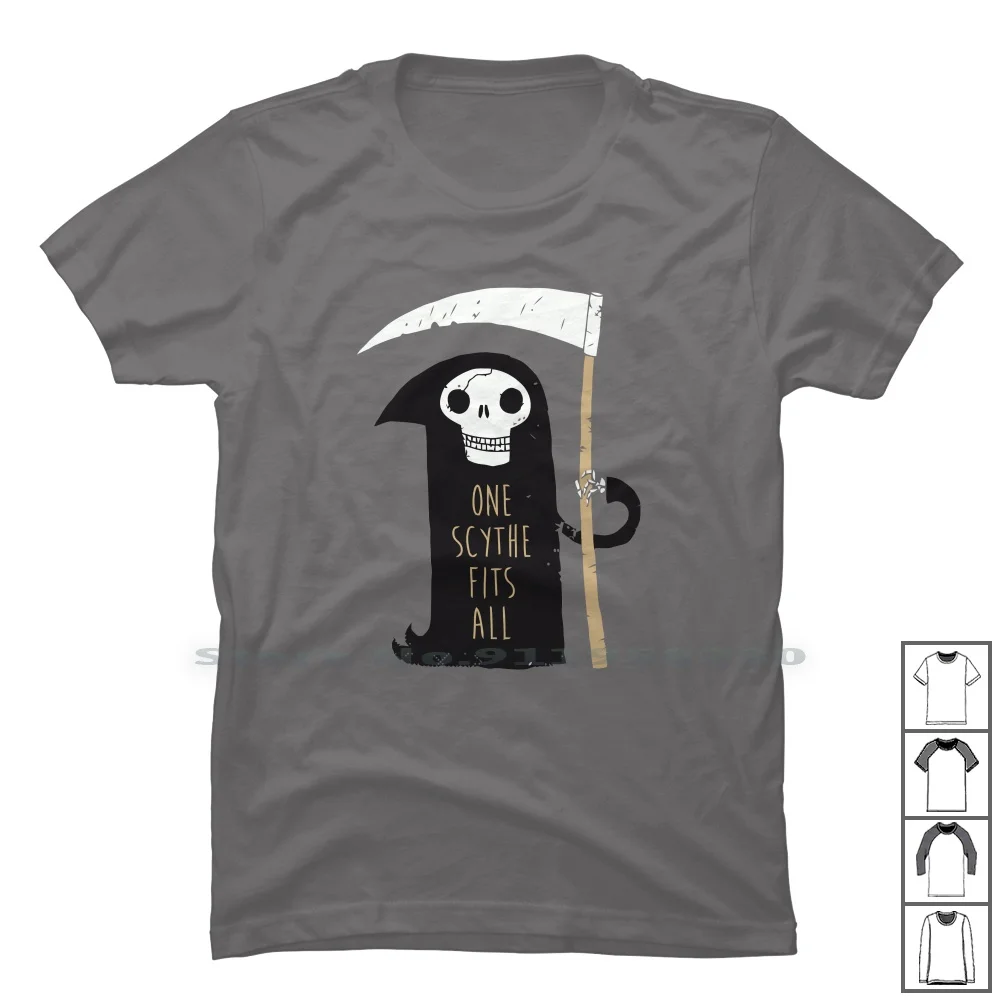 

One Scythe подходит для всех футболок, 100% хлопок, мультяшный стиль, игрушка One Fit Age Ny Me, Забавный аниме