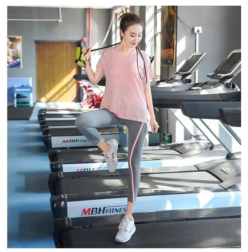 

Women Yoga Set Gym Fitness Clothes Shirt+Pants Running Tight Jogging Workout Yoga Leggings Sport Suits Plus Size L-XXXXL