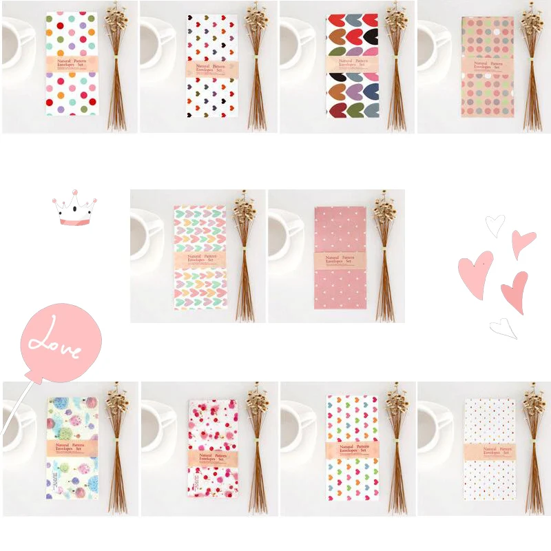 5 шт./лот корейские романтические конверты с рисунком конфет подарки на день