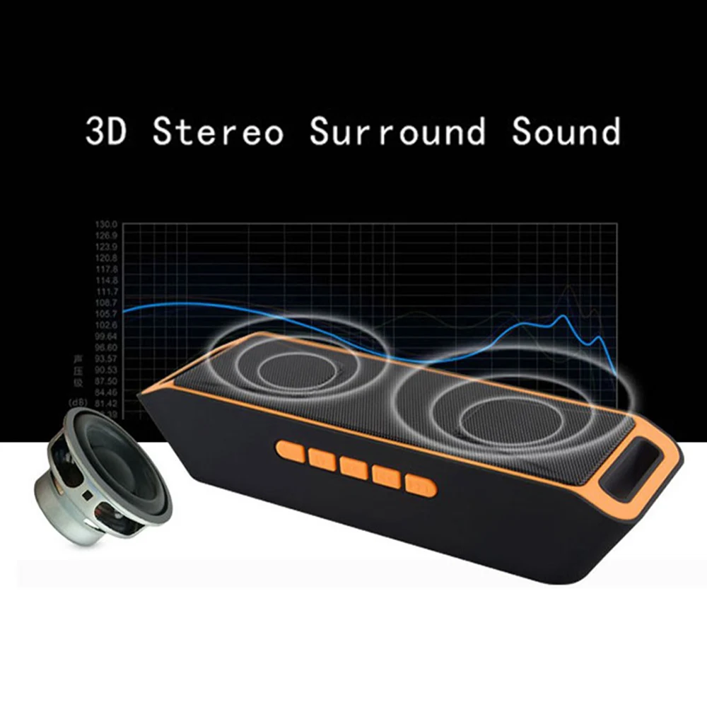 

Bluetooth Speakers Wireless Subwoofer 3.5MM AUX USB Jack TF Card FM Radio Bluetooth Wireless Speaker For Travel Outdoor Party