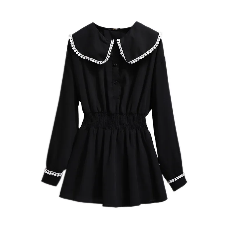 Женская шифоновая блузка большого размера весна осень 2020 с длинным рукавом