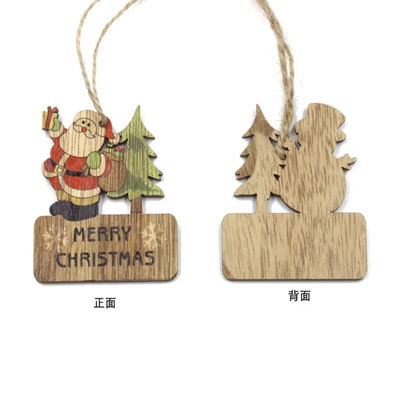 3Pcs/Pack Creative Santa Clause&amp snowman Wooden Christmas Pendants Ornament for tree Ornaments decoration Kids toys | Дом и сад