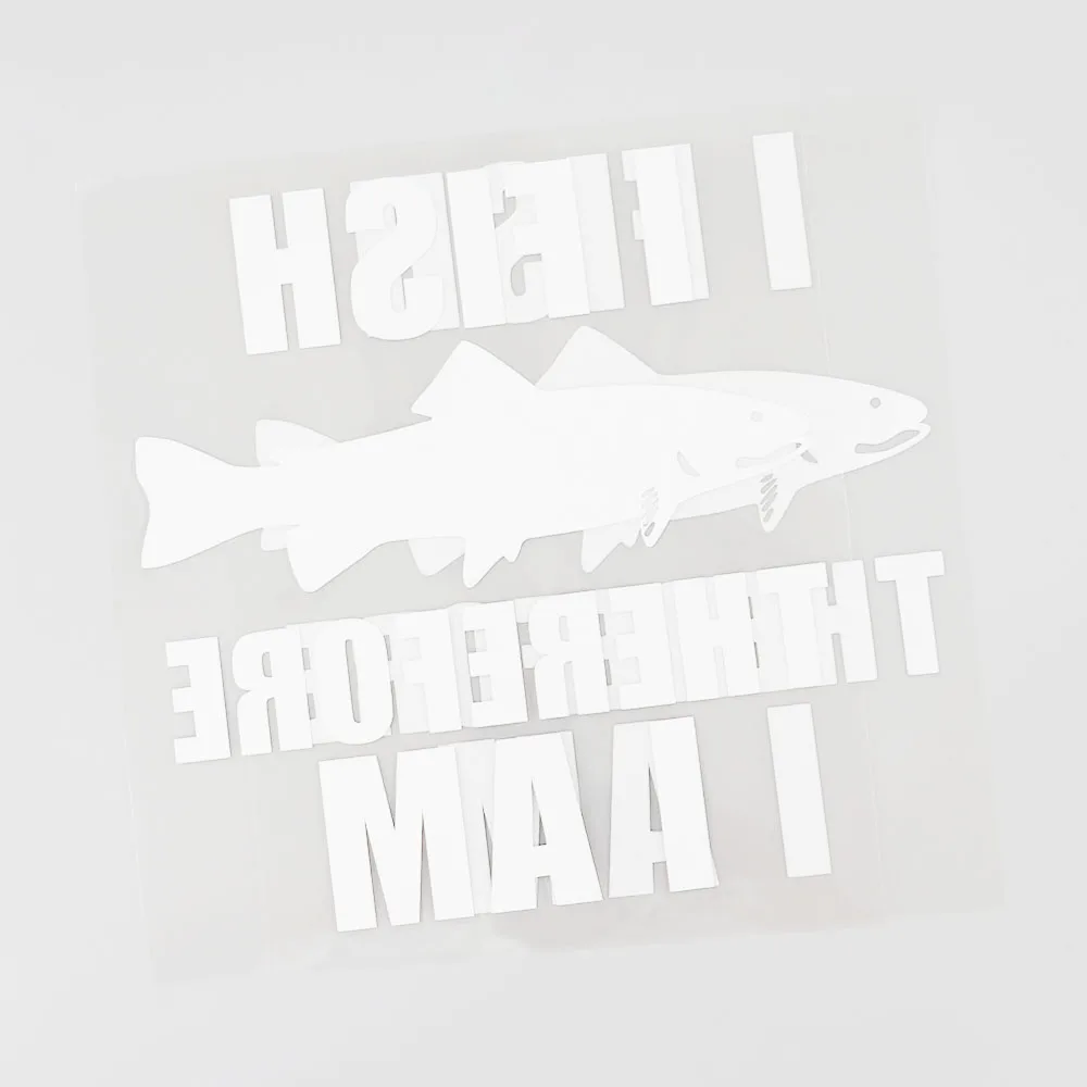 

YJZT 13.6CM14.8CM I FIsh Therefore I Am Vinyl Black/Silver Decal Car Sticker 13F-0134
