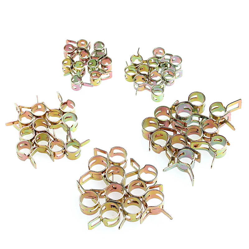 

50Pcs 5/6/7/8/9mm Spring Clip Fuel Line Hose Water Pipe Air Tube Clamps Fastener