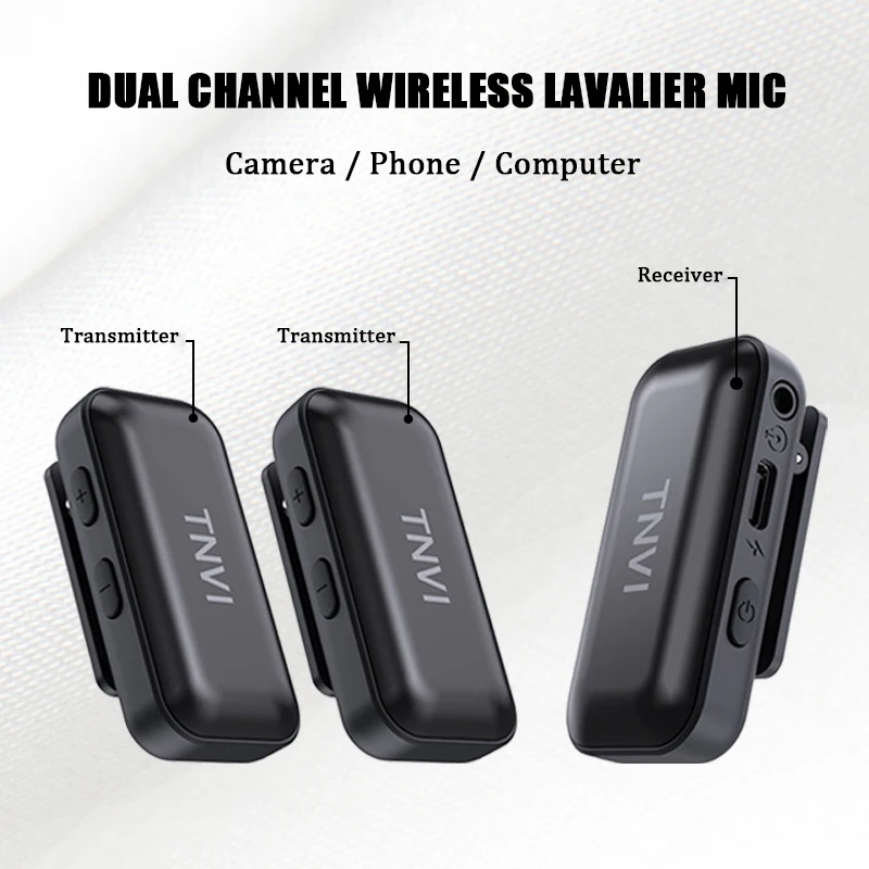 

Portable Wireless Lavalier Microphone System 50m Range Interview Vlog Live Recording for iPhone Android ipad Camera mini Mic