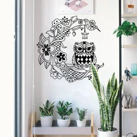 geometric moon magic owl mandala wall sticker bedroom namaste bird forest flower yoga studio wall decal kitchen vinyl home decor