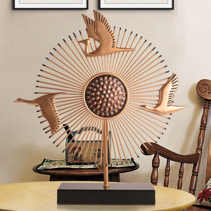 NEW CHINESE WROUGHT IRON SUN CRANE ART SCULPTURE RESIN CRAFT DESKTOP MODERN SIMPLE ANIMALS FIGURINES HOME DECORATE R2775 | Дом и сад