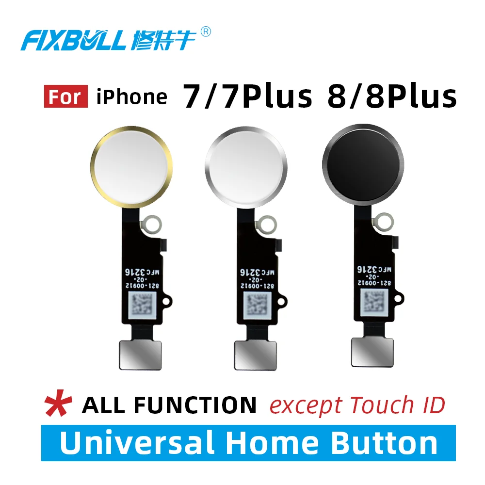 10pcs FIXBULL Universal Home Button Flex Cable For iPhone 7 8 plus 7plus 8plus Return Key Function Replacement Parts No Touch ID enlarge