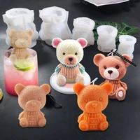 3d cute bear ice silicone mold chocolate mousse cake baking tools ice cream mould diy handmade candles gel drops soap molds