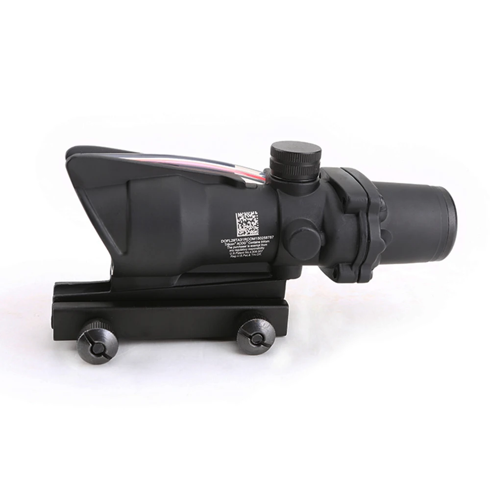 Охотничий Прицел ACOG 4X32 настоящий красный зеленый волоконный оптический прицел с