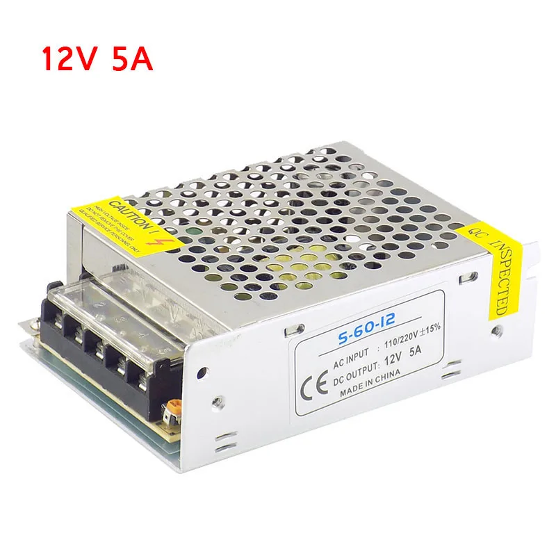 Светильник ing Transformer Adapter AC100V 265V DC 12V 5A CCTV Камера Источник питания конвертер для