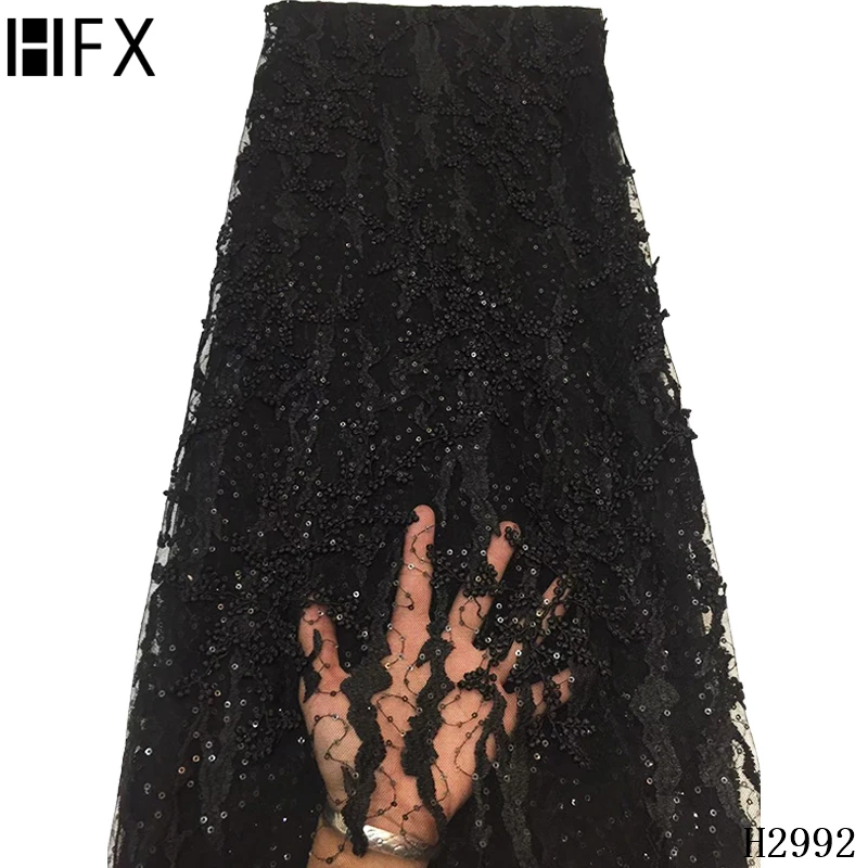 HFX новейший дизайн французская чистая кружевная ткань высокого качества Серый