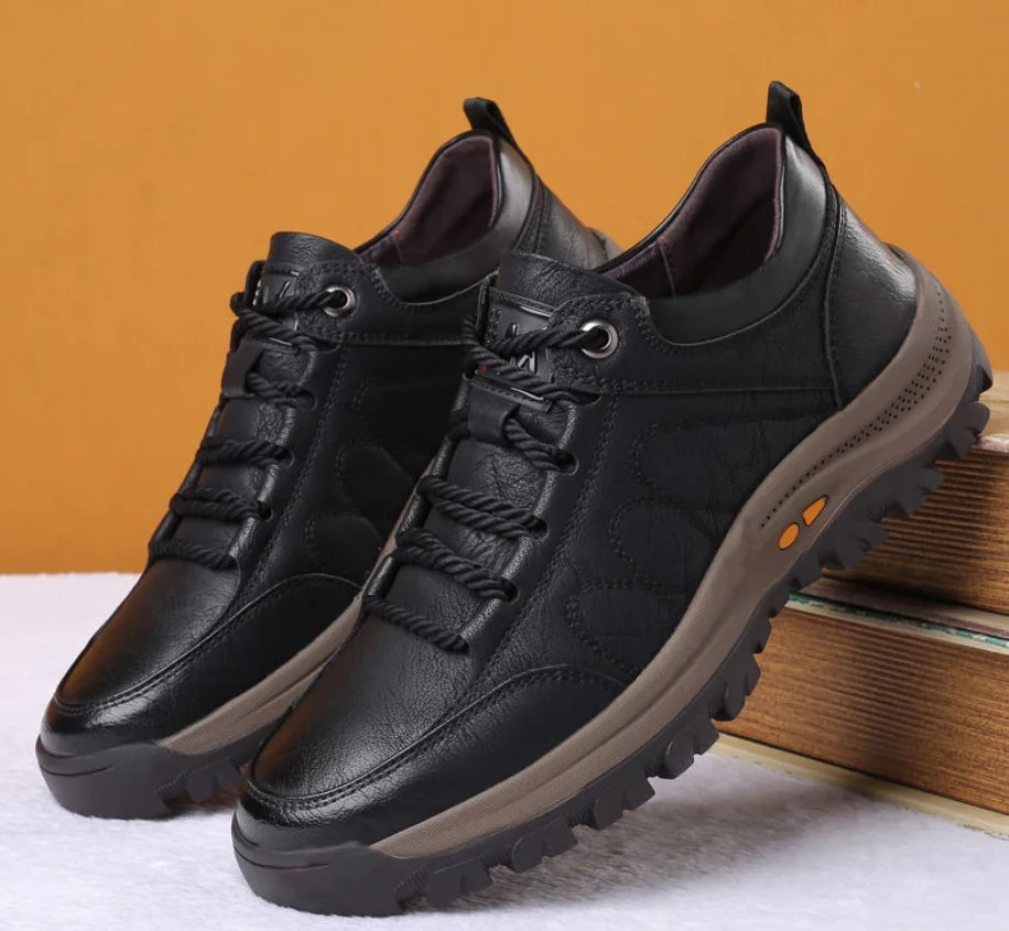 

Autumn Casual Men Leather Shoes Quality Men's Casual Sneakers Designer Bussiness Outdoor Shoes For Man Driving Work Shoe
