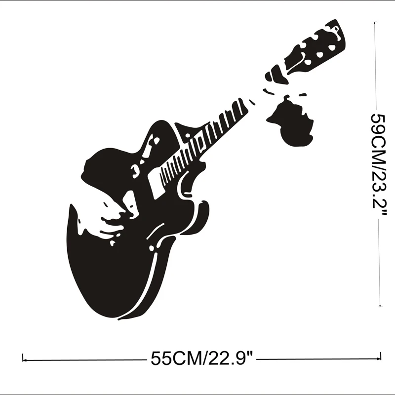 Новые креативные художественные настенные наклейки на гитару домашний декор