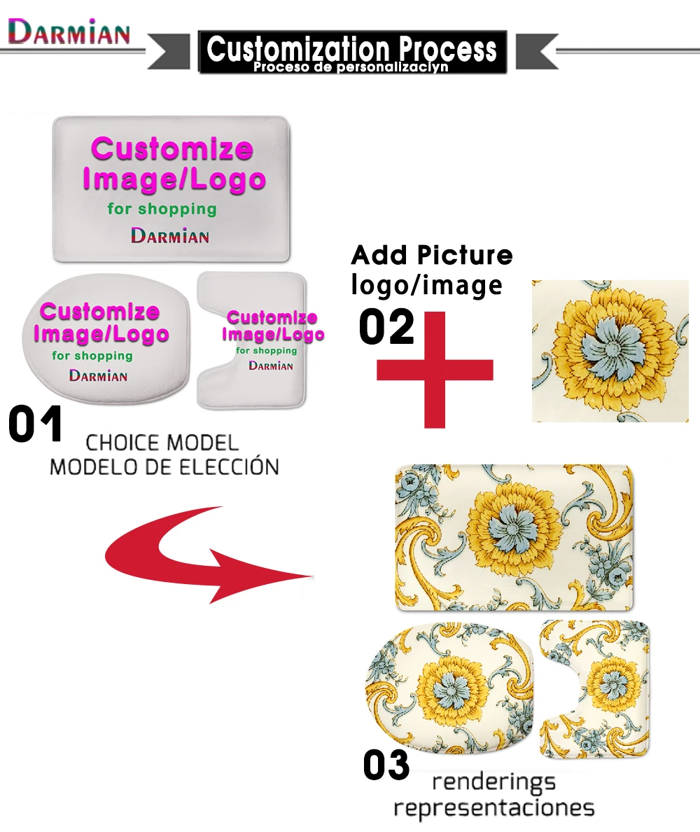 Набор ковриков для ванной с леопардовым принтом Нескользящие | Дом и сад