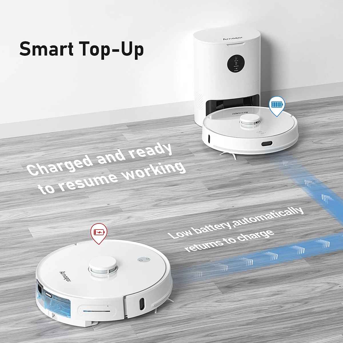Promo code: RADUET1500-1 500 ₽ Робот-пылесос Arnagar S8 Pro швабра для дома LDS Smart Dust Collection 2700PA