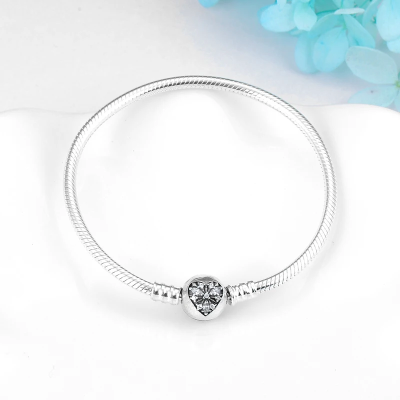 2020 Новый розовый круглый 925 стерлингового серебра браслет для женщин Европейский